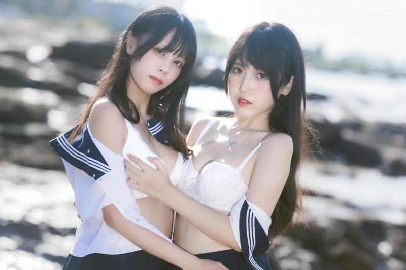 【作品推荐】-不呆猫 海边双人JK[51P-1V1.03GB]