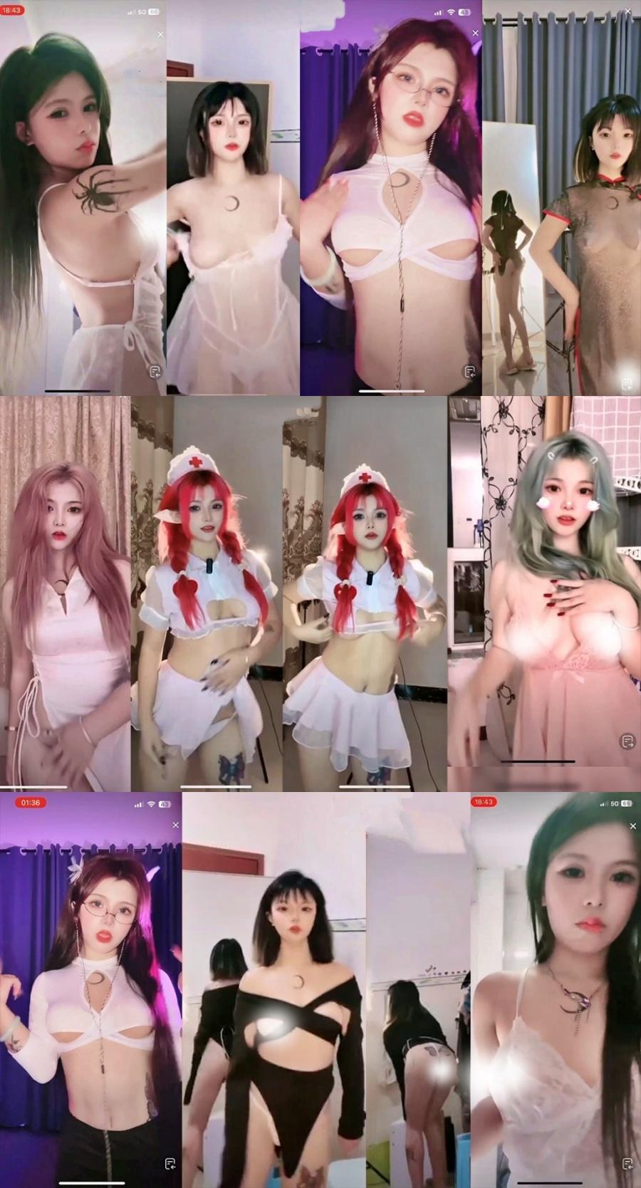 【非常赞】-【抖音主播】 前妻 直播大尺度走光整活跳舞 丁字距汝 半球抖抖抖！(11V3.8G27分)