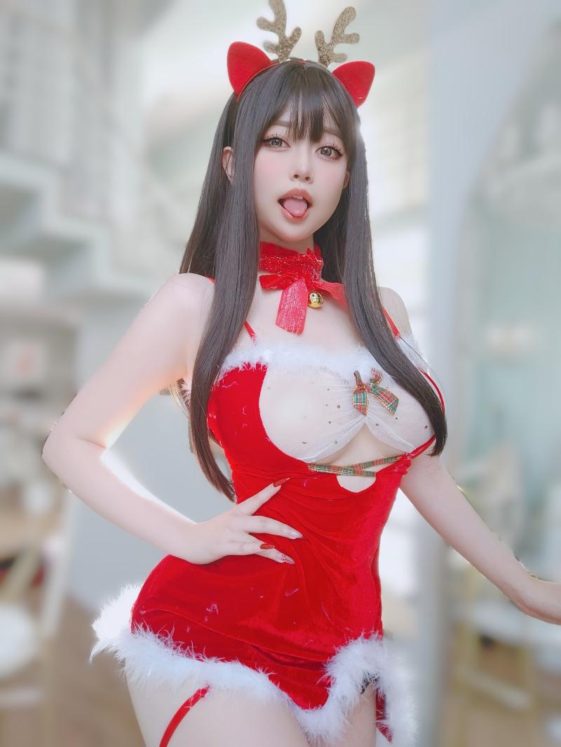 【完美coser】-女主K(K酱) 视图 圣诞麋鹿[100P-1V460MB]