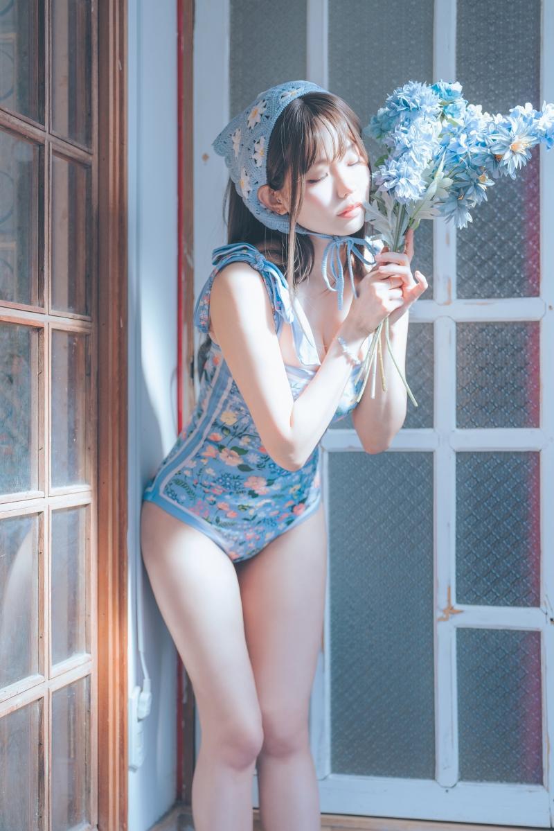 【性感美女】-ElyEE子 2023.august D-復古水藍花 Vintage Aqua Blossom [38P-159MB]