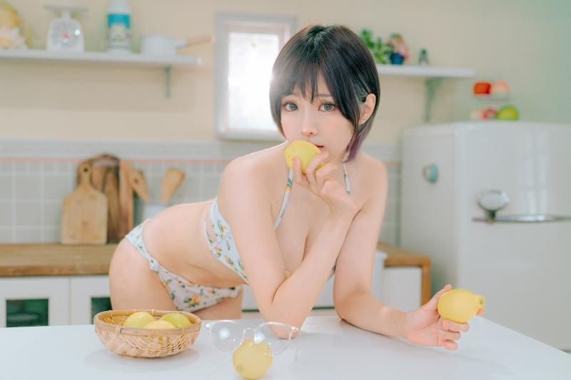 【高端精品】-ElyEE子 2023.august C-檸檬泳裝 Lemon Swimsuit [31P-113MB]
