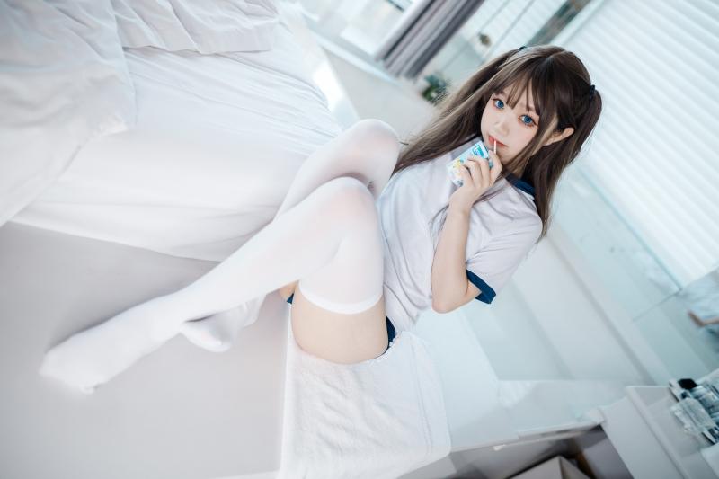 【超级漂亮】-神沢永莉 半双马尾体操服大腿袜 [68P-211MB]