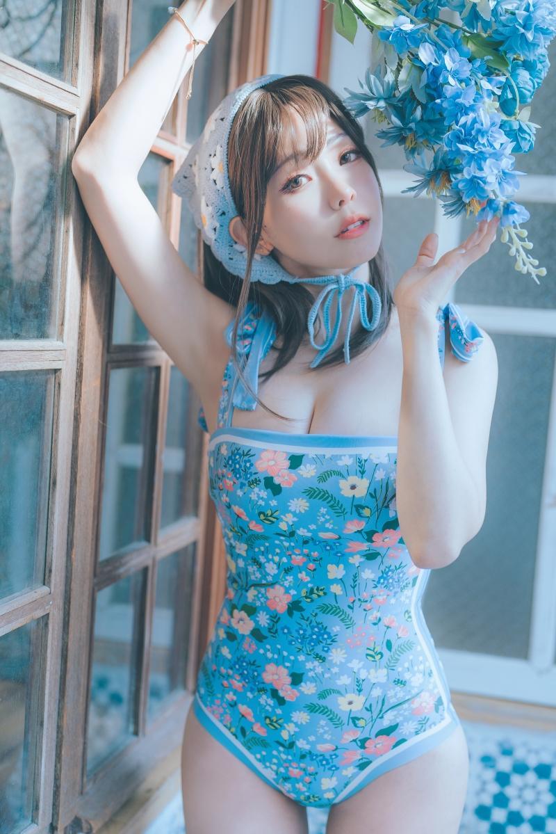 【性感美女】-ElyEE子 2023.august D-復古水藍花 Vintage Aqua Blossom [38P-159MB]