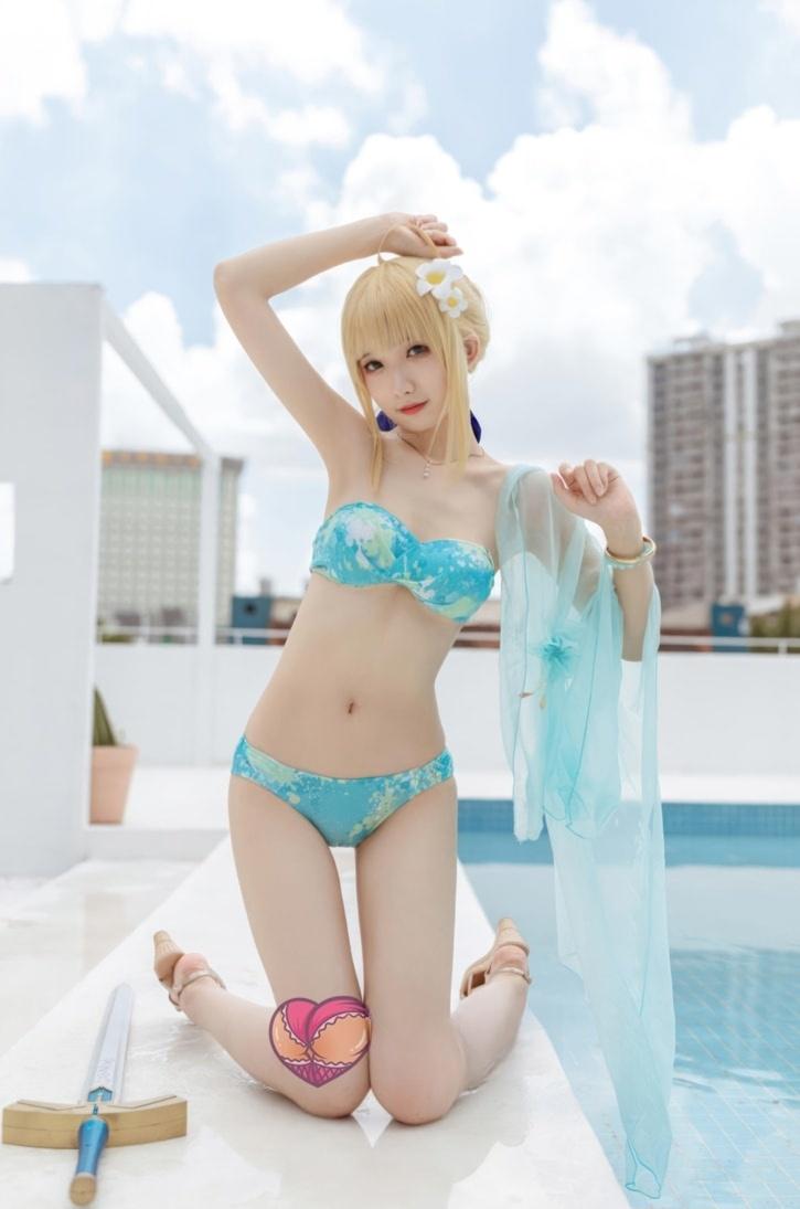 【快来一看】-封疆疆vFGO Saber 泳装