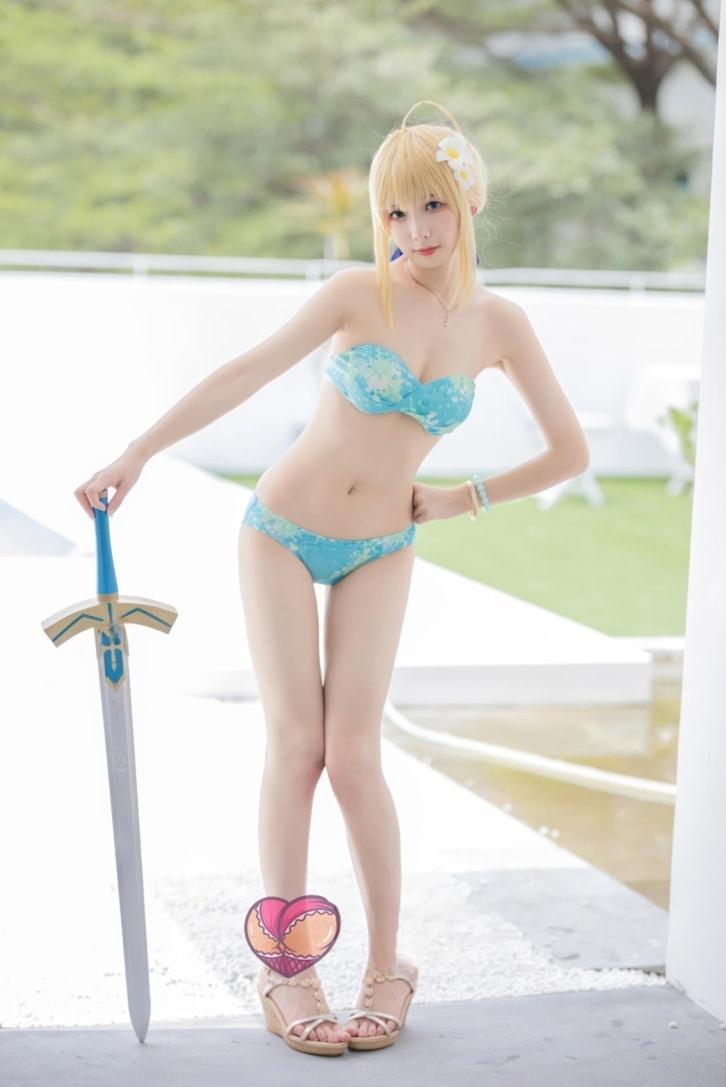 【快来一看】-封疆疆vFGO Saber 泳装