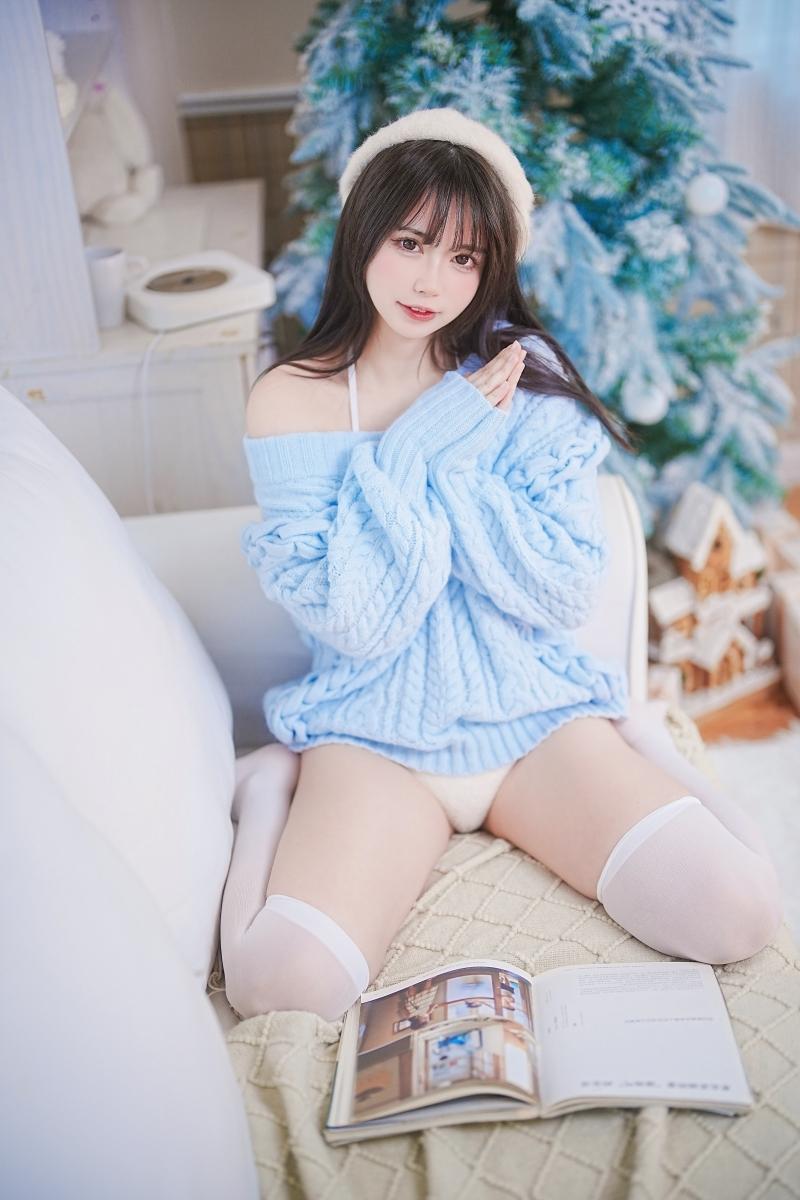【超级漂亮】-Tina很妖孽呀 图片集 蓝色秋冬毛衣【27P-168MB】