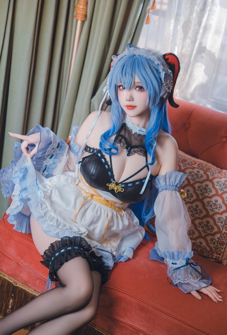 【完美coser】-雪晴Astra原神 甘雨 女仆