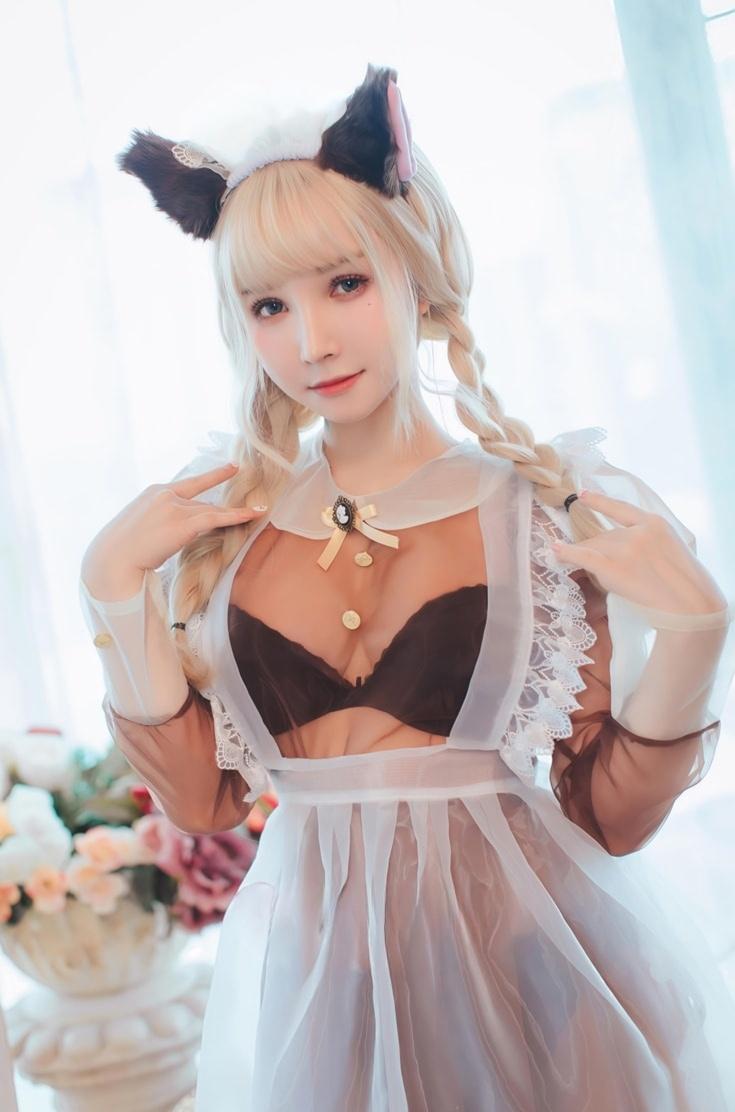 【高端精品】-羽生三未 –&一千只猫薄荷 透明女仆