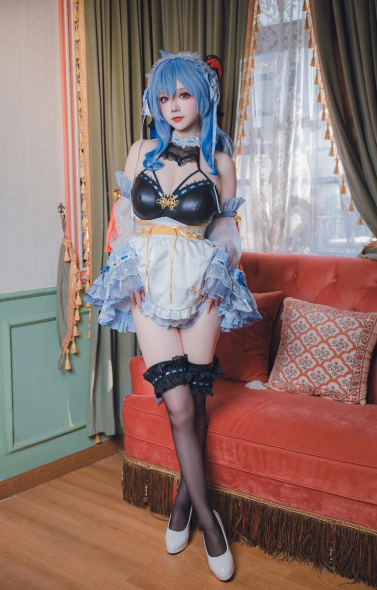 【完美coser】-雪晴Astra原神 甘雨 女仆